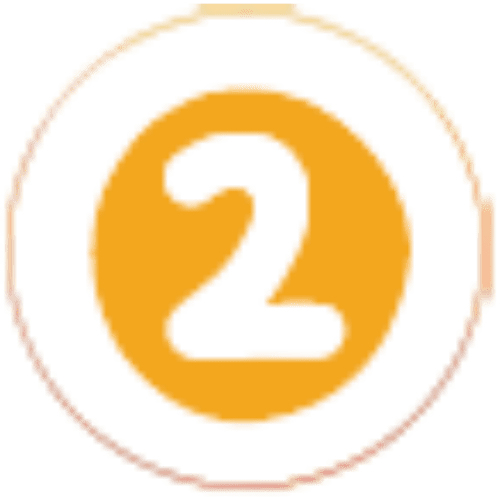 Stylized gold number 2 inside a circular badge representing kindness and support.