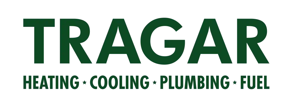 Aluminum logo for Trager heating and cooling company emphasizing community care and reliable service.